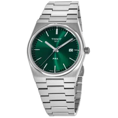 Tissot Prx Quartz Green Dial Stainless Steel Men's Watch T137.410.11.091.00 In Metallic