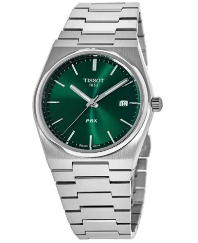Pre-owned Tissot Prx Quartz Green Dial Steel Men's Watch T137.410.11.091.00