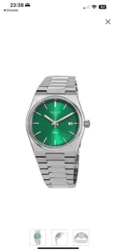 Pre-owned Tissot Prx Quartz Green Dial Steel Unisex Watch T137.210.11.081.00