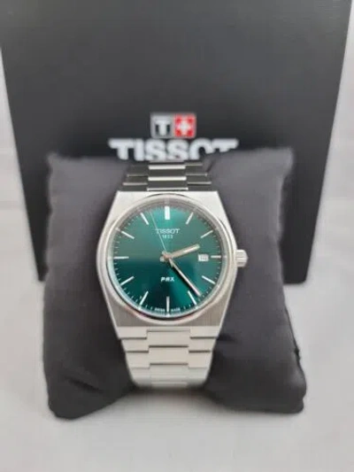 Pre-owned Tissot Prx Quartz Green Dial Steel Unisex Watch T137.210.11.081.00