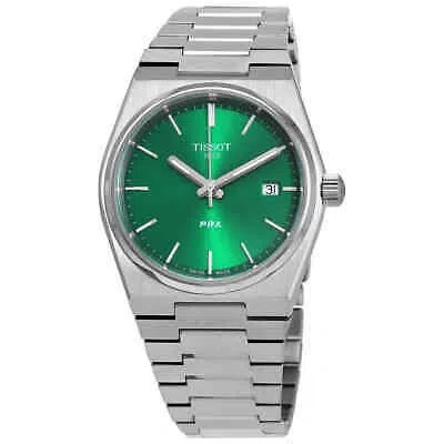 Pre-owned Tissot Prx Quartz Green Dial Unisex Watch T1372101108100