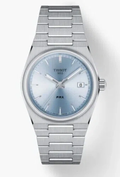 Pre-owned Tissot Prx Quartz Light Blue Dial Steel Unisex Watch T137.210.11.351.00