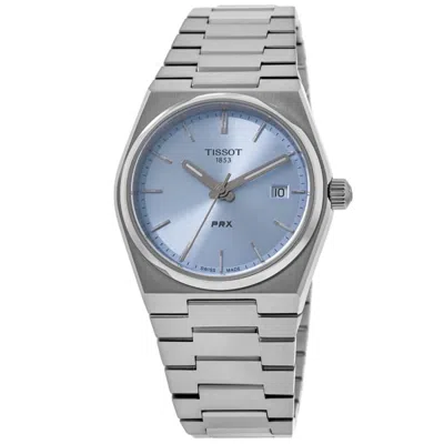Tissot Prx Quartz Light Blue Dial Steel Unisex Watch T137.210.11.351.00 In Silver