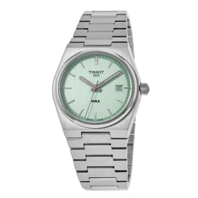 Tissot Prx Quartz Light Green Dial Ladies Watch T1372101109100 In Gray