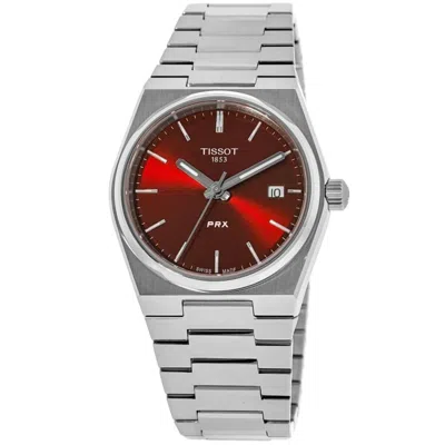 Tissot Prx Quartz Red Dial Stainless Steel Women's Watch T137.210.11.421.00 In Multi