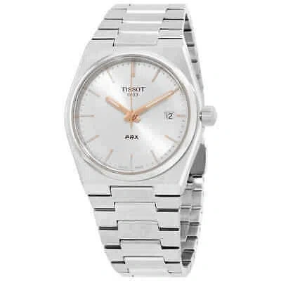 Pre-owned Tissot Prx Quartz Silver Dial Ladies Watch T1372101103100