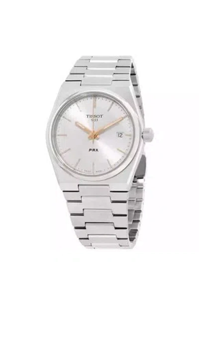 Pre-owned Tissot Prx Quartz Silver Dial Ladies Watch T1372101103100
