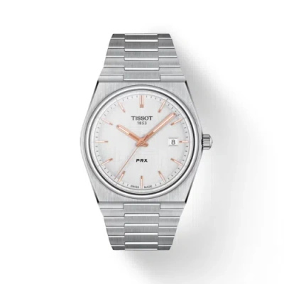 Pre-owned Tissot Prx Quartz Silver Dial Steel Men's Watch T137.410.11.031.00