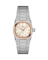 Tissot Women's Swiss Prx Two-tone Stainless Steel Bracelet Watch 25mm In White/silver