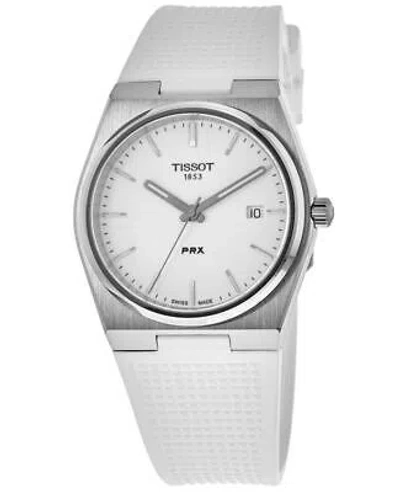 Pre-owned Tissot Prx Quartz White Dial Rubber Strap Men's Watch T137.410.17.011.00