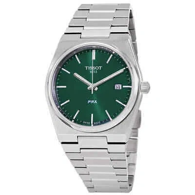 Pre-owned Tissot Prx T-classic Quartz Green Dial Men's Watch T1374101109100