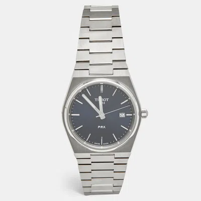 Pre-owned Tissot Prx T137.410.11.041.00 Blue Dial Stainless Steel Me N's Wristwatch 40mm