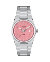 Tissot Pink T137.210.11.331.00 Prx 35 Stainless-steel Quartz Watch In Pink/silver