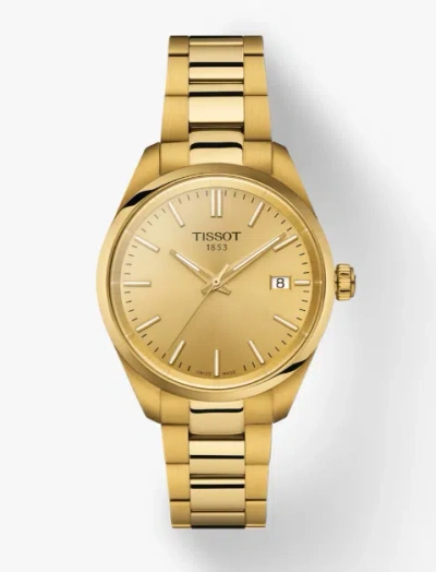 Pre-owned Tissot Quartz Pr 100 T Classic Gold Dial Round Men's Watch T1502103302100