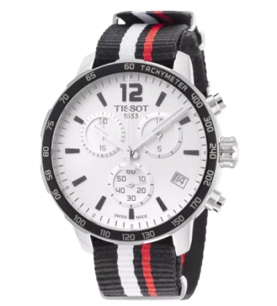 Pre-owned Tissot Quickster Men's 42mm Black & White Swiss Made Quartz Watch T0954171703701