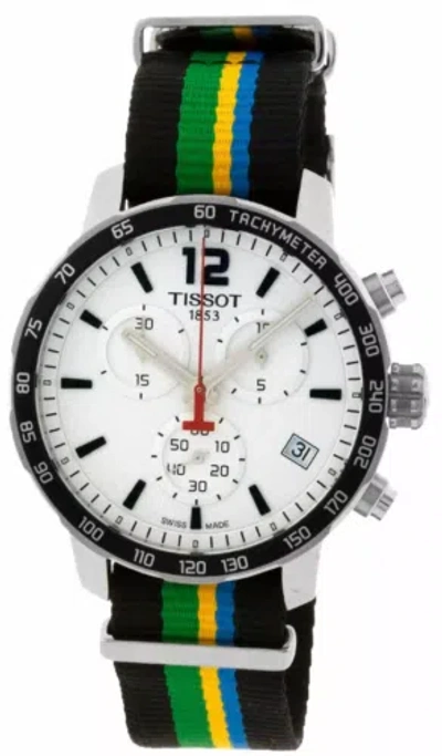 Pre-owned Tissot Quickster Men's 42mm Black Nylon Swiss Made Quartz Watch T0954171703702