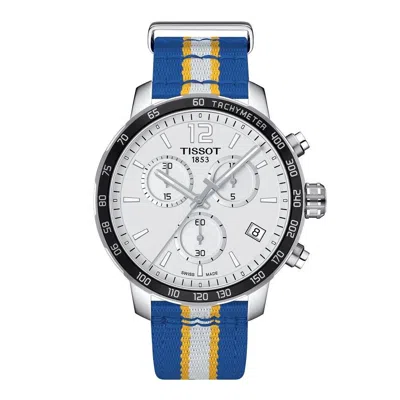 Pre-owned Tissot Quickster Chrono Nba Golden State Warriors 42mm Watch T0954171703715