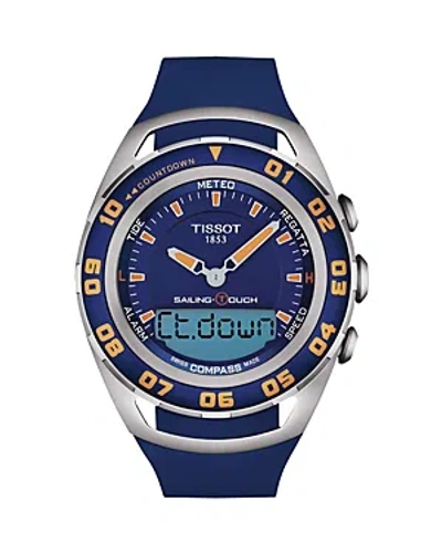 Tissot Men's Swiss Sailing Touch Blue Rubber Strap Watch 45mm In No Color