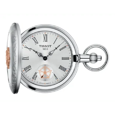 Tissot Savonnette Mechanical Manual Winding Silver Dial Palladium Plated Brass Men's Pocket Watch T865.405.