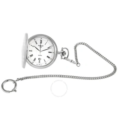 Tissot Savonnettes Stainless Steel Pocket Watch T83.6.553.13 In White