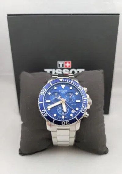 Pre-owned Tissot Seastar 1000 - 45.5mm Chronograph Blue Men's Watch - T120.417.11.041.00