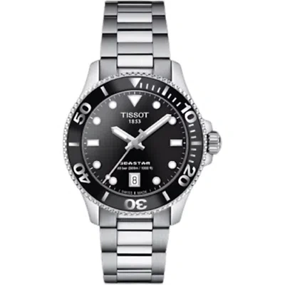 Pre-owned Tissot Seastar 1000 36mm Black Dial Stainless Steel Watch T120.210.11.051.00