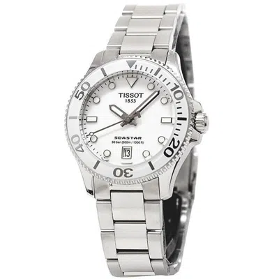 Pre-owned Tissot Seastar 1000 36mm White Dial Unisex Watch T1202101101100