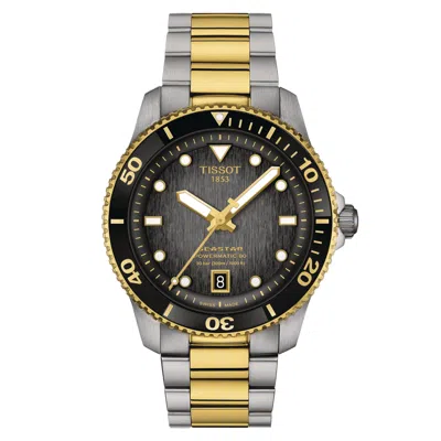 Pre-owned Tissot Seastar 1000 40mm Powermatic 80 Two Tone Watch T1208072205100