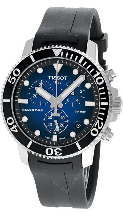Pre-owned Tissot Seastar 1000 45mm Chrono Rubber Men's Watch T120.417.17.041.00