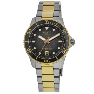 Tissot Seastar 1000 Automatic Powermatic 80 Black Dial Two-tone Steel Men's Watch T120.807.22.051.00 In Gold