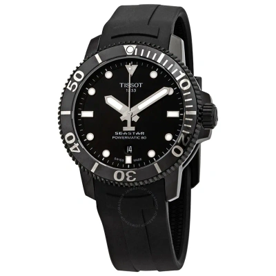 Tissot Seastar 1000 Black Dial Automatic Men's Rubber Watch T120.407.37.051.00 In Black, Men's At Urban Out