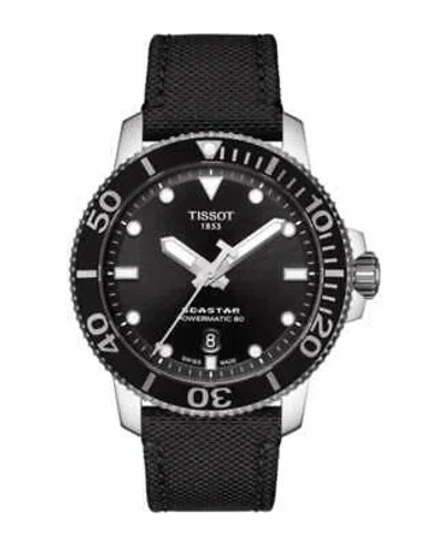 Pre-owned Tissot Seastar 1000 Black Dial Black Fabric Men's Watch T120.407.17.051.00
