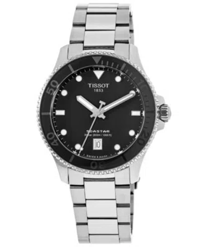 Pre-owned Tissot Seastar 1000 Black Dial Steel Unisex Watch T120.410.11.051.00
