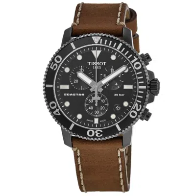 Tissot Seastar 1000 Chronograph Black Dial Leather Strap Men's Watch T120.417.36.051.00