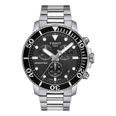 Pre-owned Tissot Seastar 1000 Chronograph Black Dial Quartz Men Watch T120.417.11.051.00