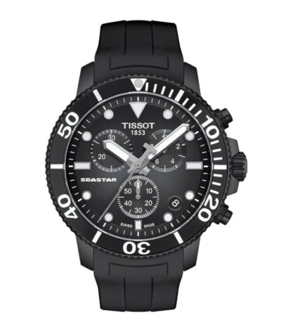 Pre-owned Tissot Seastar 1000 Chronograph Black Dial T120.417.37.051.02 (fedex 2 Day Ship)