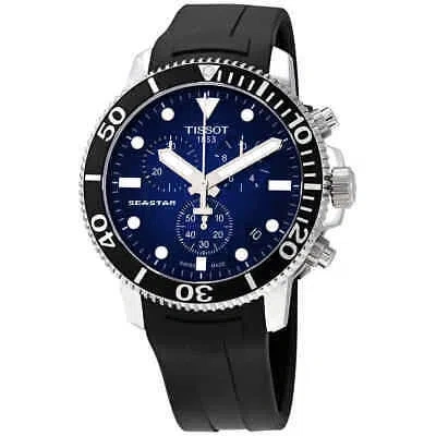 Pre-owned Tissot Seastar 1000 Chronograph Blue Dial Men's Watch T120.417.17.041.00