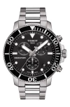 Tissot Seastar 1000 Chronograph Bracelet Watch, 45.5mm In Silver/black/silver
