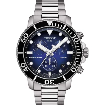 Tissot Seastar 1000 Chronograph Bracelet Watch, 45.5mm In Silver/grey/blue