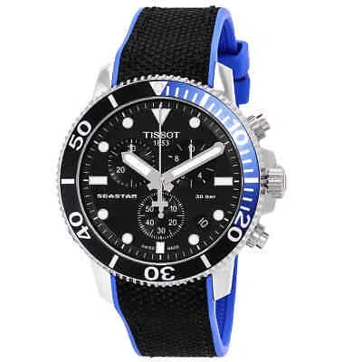 Pre-owned Tissot Seastar 1000 Chronograph Quartz Black Dial Men's Watch T120.417.17.051.03