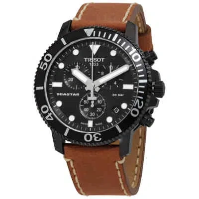 Pre-owned Tissot Seastar 1000 Chronograph Quartz Black Dial Men's Watch T1204173605100