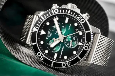 Pre-owned Tissot Seastar 1000 Chronograph T120.417.11.091.00 Men's Wristwatch