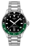 Tissot Seastar 1000 Gmt Bracelet Watch, 40mm In Silver