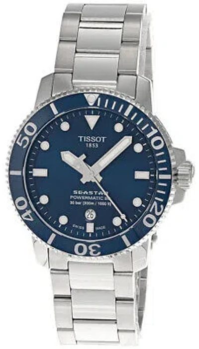 Pre-owned Tissot Seastar 1000 Powermatic 43mm Ss Men's Watch T120.407.11.041.03