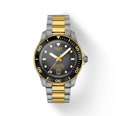 Pre-owned Tissot Seastar 1000 Powermatic 80 40mm Two Tone Watch T120.807.22.051.00