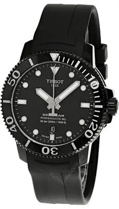 Pre-owned Tissot Seastar 1000 Powermatic 80 43mm Black Dial Men's Watch T120.407.37.051.00