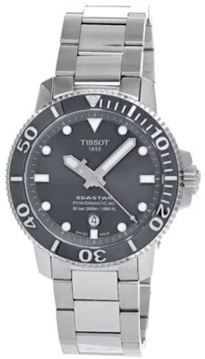 Pre-owned Tissot Seastar 1000 Powermatic 80 43mm Gray Dial Men's Watch T120.407.11.081.01