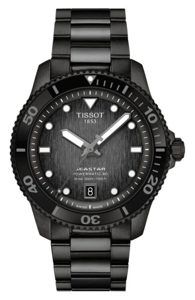 Tissot Seastar 1000 Powermatic 80 Bracelet Watch, 40mm In Black