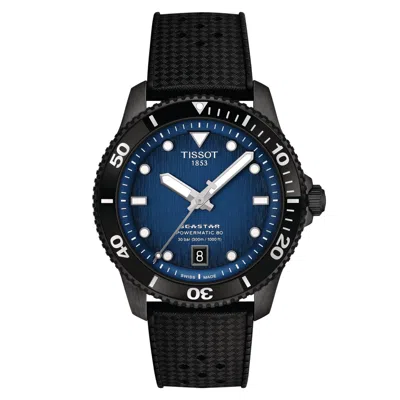 Pre-owned Tissot Seastar 1000 Powermatic 80 Graded Blue Dial 40mm Watch T1208073704100