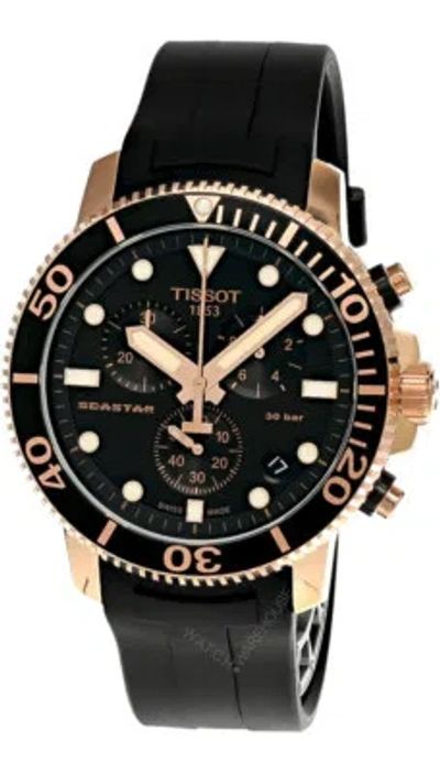 Pre-owned Tissot Seastar 1000 Qtz Chrono 45.5mm Black Dial Men's Watch T120.417.37.051.00